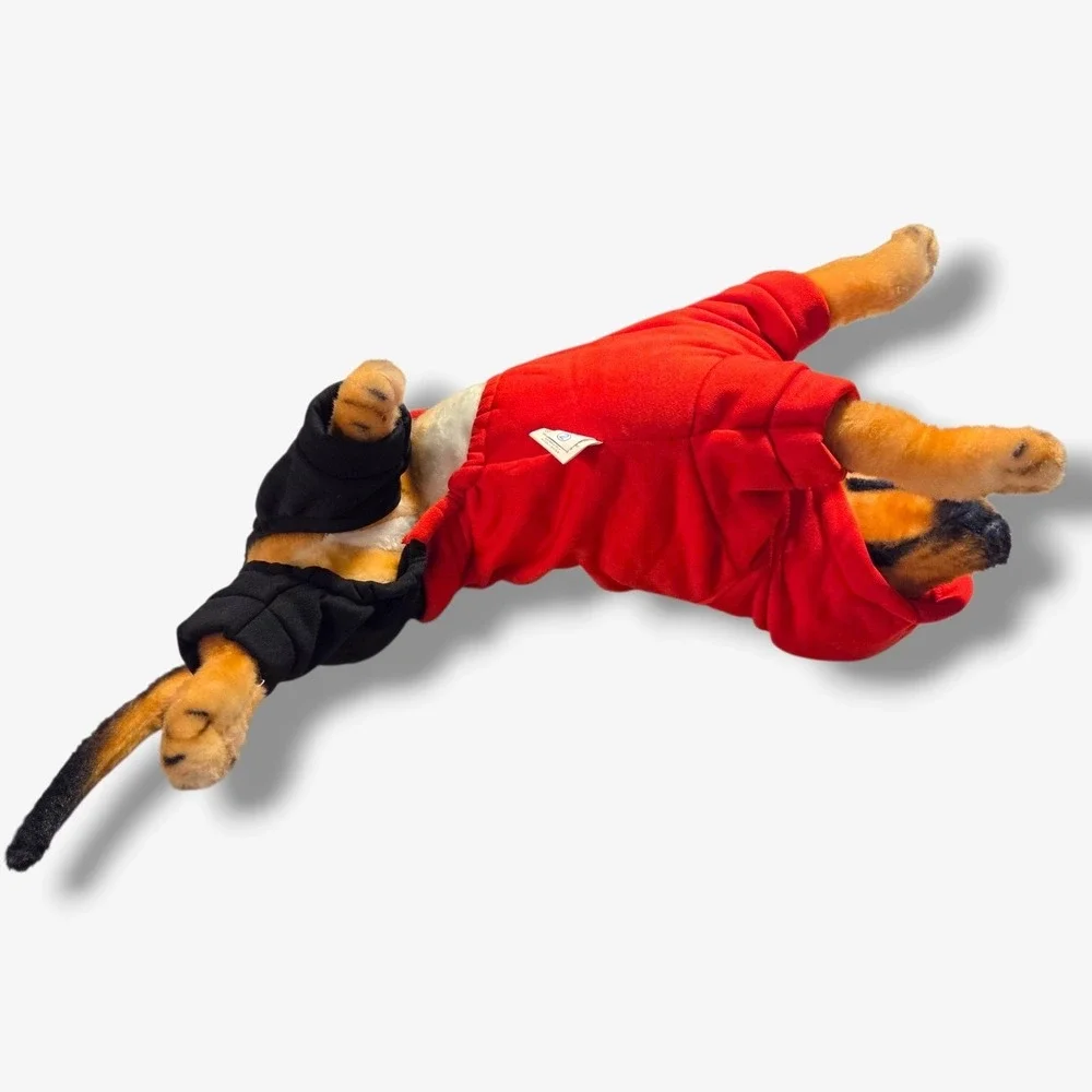 Fashion Class Boy Kids Dog Hoodie Jumpsuit Red Black Size M Pet Clothes
